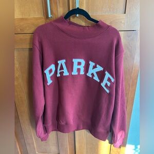 Brand New PARKE mock sweatshirt in burgundy